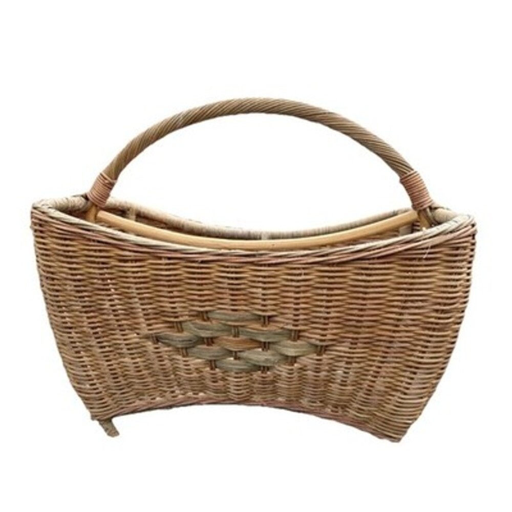 VNTG XL Wicker Magazine/Towel Holder Boho Mid Century Modern MCM 21”L-14”W-18”H